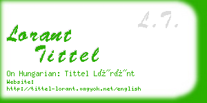 lorant tittel business card